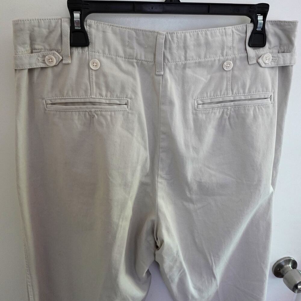 Maeve Anthropologie Pleated Wide-Leg Chino Trousers 100% Cotton Womens 10 Casual - Picture 12 of 13